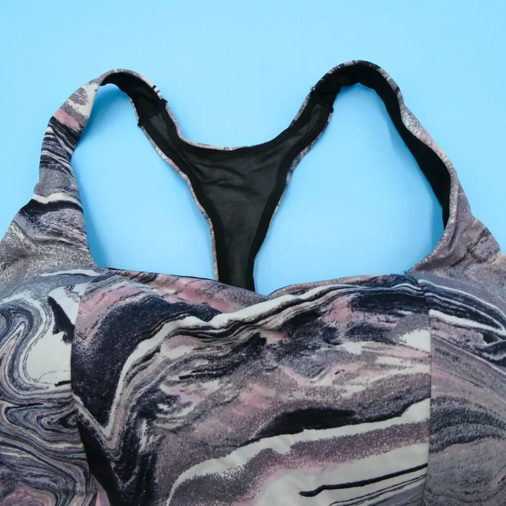 Victorias Secret Sports Bra 36DD‎ Multi Printed Square Neck Lightweight Pullover